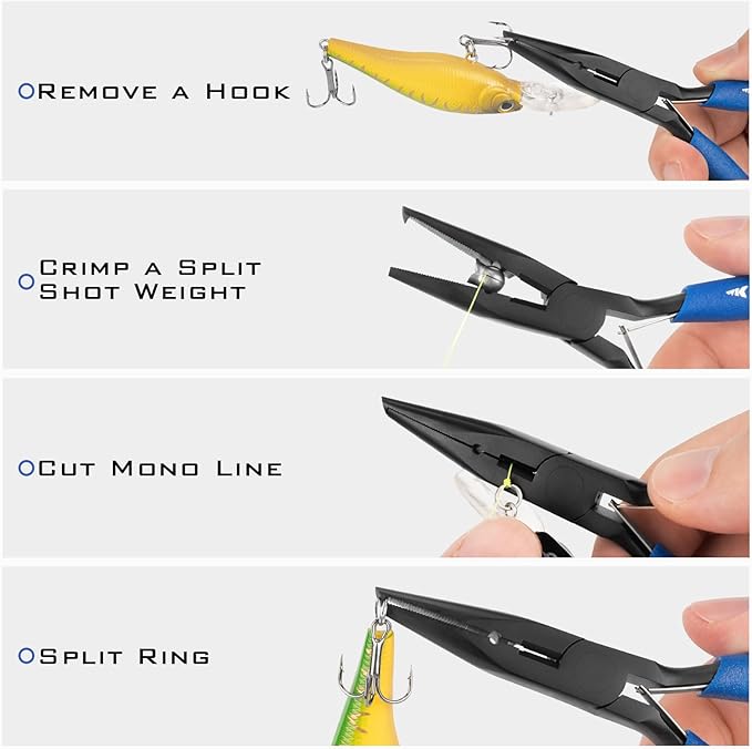 KastKing Intimidator Fishing Pliers, Corrosion Resistant Polymer Coated Fishing Tools, Tungsten Carbide Cutters, Saltwater Resistant Fishing Gear