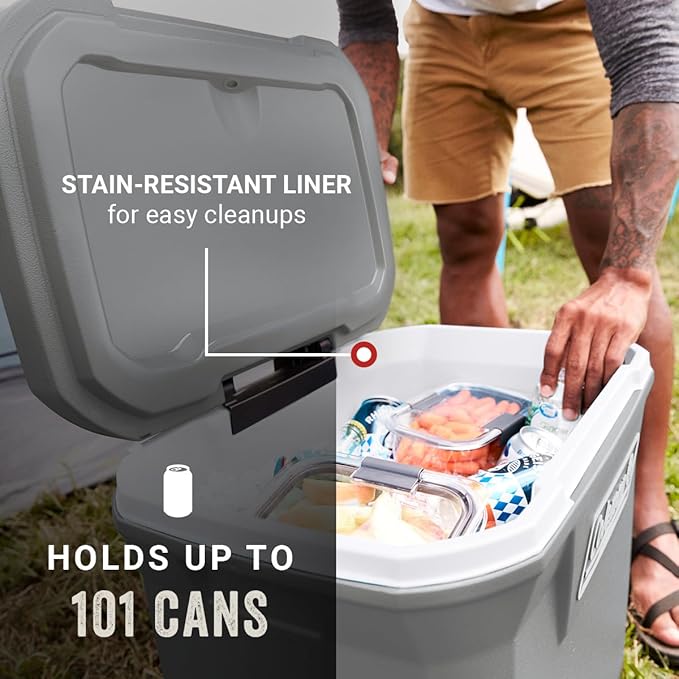 Coleman Classic Series Insulated Portable Rolling Cooler with Wheels, Leak-Resistant Outdoor Hard Cooler Keeps Ice up to 5 Days, 65-Quart