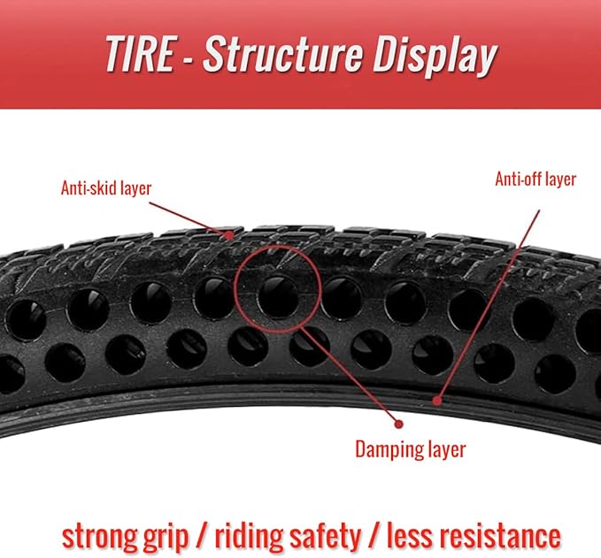 12 Inch Solid Tire for Kid Bike Folding Bike Electric Bike Anti Stab Explosion-Proof Airless Tires Tubeless Tyre 12x1/2x2 1/4 12x1.5