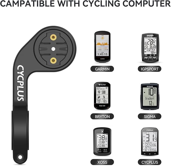 CYCPLUS Cycling Out Front Bike Mount Designed for All Cycling Computer, Garmin Edge 520 530 820 830 1000 GPS and Other Normal Models, Fits 12.5 inches(31.8mm) Diameter Handlebars Only.