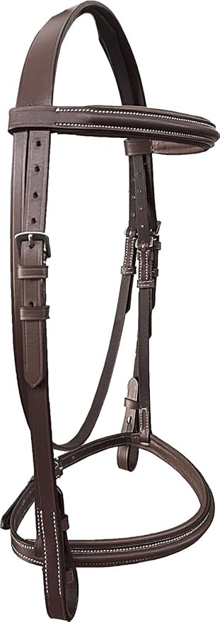 Majestic Ally Padded Raised English Bridle, Premium Leather, Matching Laced Reins
