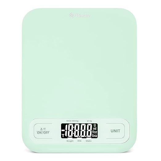 Etekcity キッチンスケール デジタルはかり グラム・オンス表示 体重管理、ベーキング、料理、ケト食、食事準備に 大型 グリーン