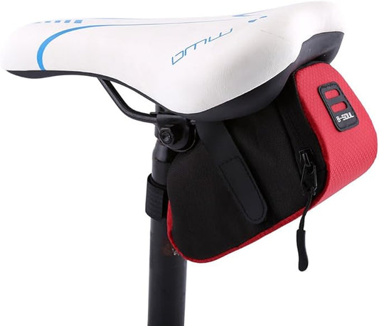 Milltrip Bike Saddle Bag, B Soul Super Light Bike Rear Saddle Cycling Seat Bag Tail Pouch Package Under seat Storage Bag (Red)