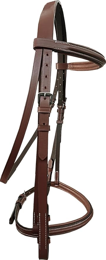 Majestic Ally Padded Raised English Bridle, Premium Leather, Matching Laced Reins