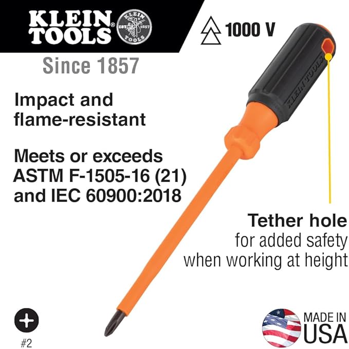 Klein Tools 85814 14-Piece Screwdriver Set, 4 Precision, 5 Standard Drivers with Color-Coded Handles, 3 Insulated Screwdrivers, 1 Demolition Driver, and Magnetizer