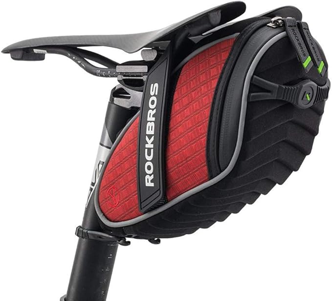ROCKBROS Bike Saddle Bag Bicycle Seat Bag 3D Shell Saddle Bag Under Seat Cycling Seat Pack for Mountain Road Bike Bicycle Red