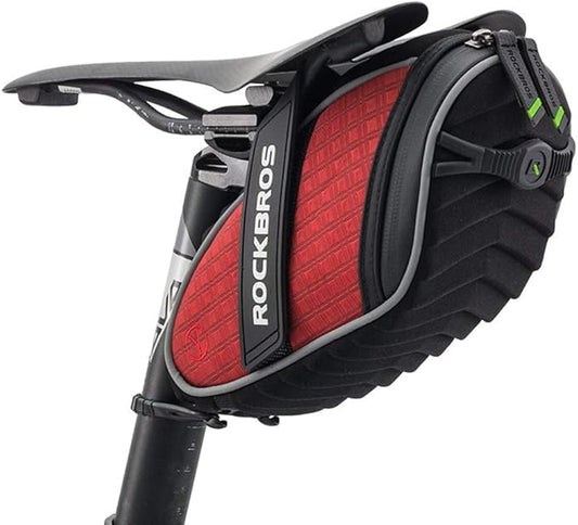 ROCKBROS Bike Saddle Bag Bicycle Seat Bag 3D Shell Saddle Bag Under Seat Cycling Seat Pack for Mountain Road Bike Bicycle Red