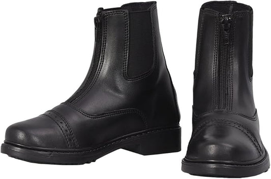 TuffRider Children’s Starter Front Zip Paddock Boots | Durable, Easy to Clean Water-Resistant Horse Riding Boots for Kids