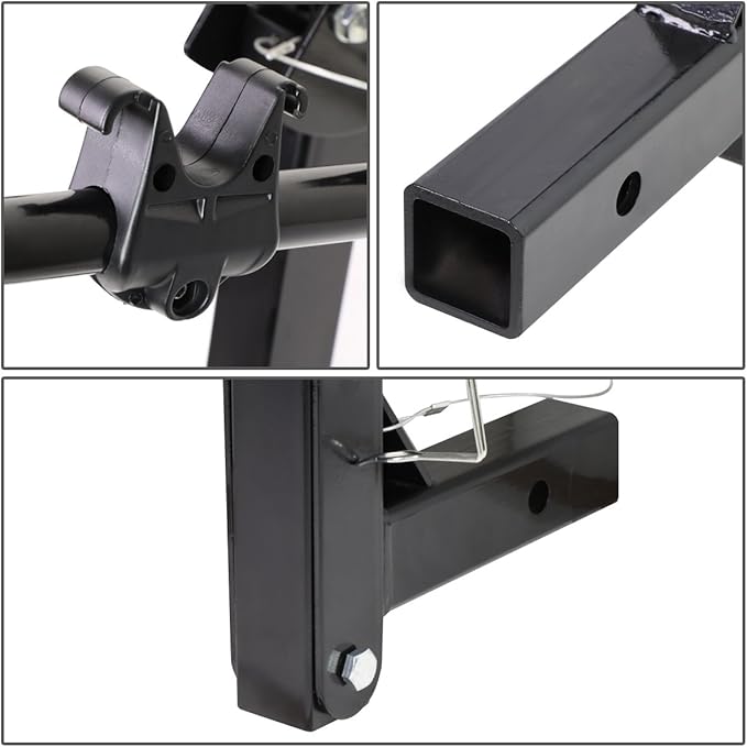 Auto Dynasty 2 Inches Hitch Fold-Up Mount Rear Trailer Bicycle/Bike Rack Carrier Storage (Powdered Coated Black)