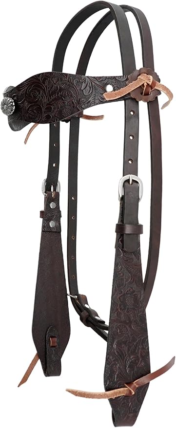 Jeereal Premium Heavyweight Oil-Tanned Leather Western Horse Bridle Headstall – Handcrafted for Ranch Work, Trail Riding & Training