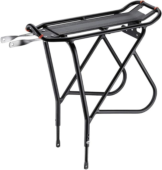 Ibera Bike Rack - Bicycle Touring Carrier Plus+ for Disc Brake/Non-Disc Brake Mount, Fat Tire Bikes, Frame-Mounted for Heavier Top & Side Loads, Height Adjustable for 26"-29" Frames