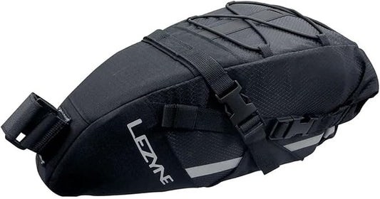 LEZYNE Caddy Bike Saddle Bag - Durable Nylon Cycling Storage Bag with Velcro/Quick Release Mount, Reflective Accents, Water-Resistant Zipper for Road Bikes & Commuters