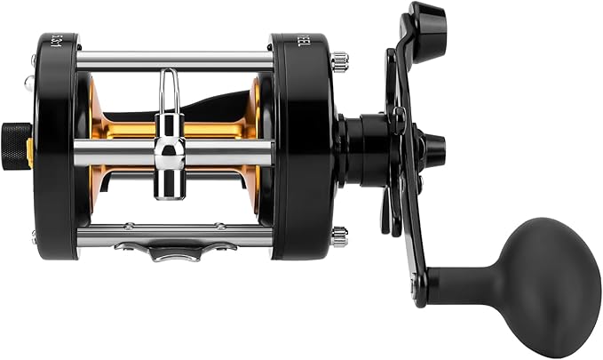 KastKing Rover Round Baitcasting Fishing Reel, Perfect Conventional Reel for Catfish, Salmon/Steelhead, Striper Bass and Inshore Saltwater Fishing Reel, Reinforced Metal Body