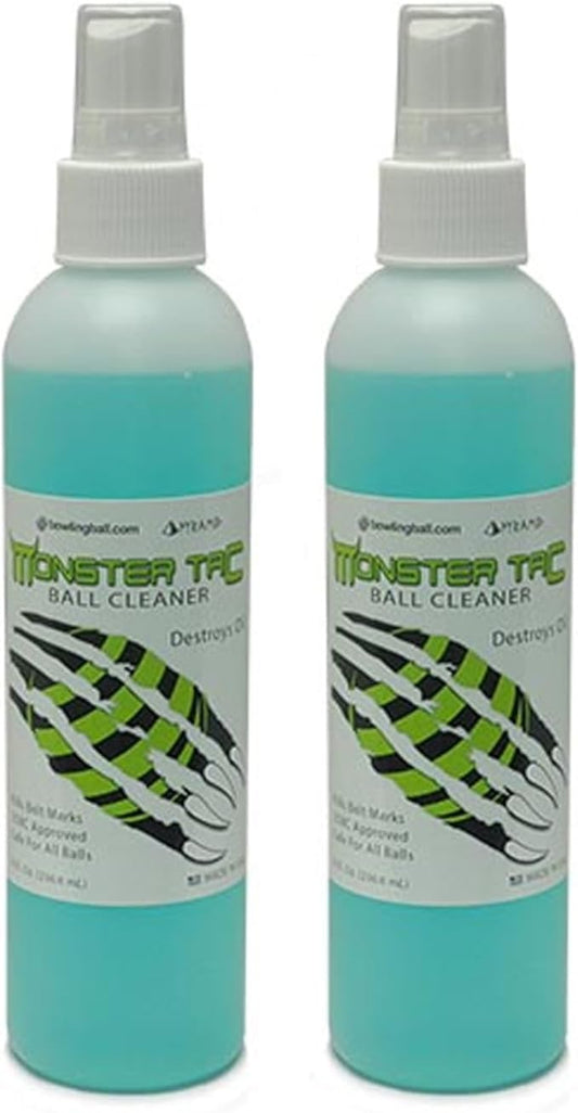 Pyramid bowlingball.com Monster Tac Bowling Ball Cleaner - Restores Tack & Hook, Removes Oil, Scuffs & Belt Marks from Reactive & Urethane Balls - USBC Approved - 4oz, 8oz, 32oz