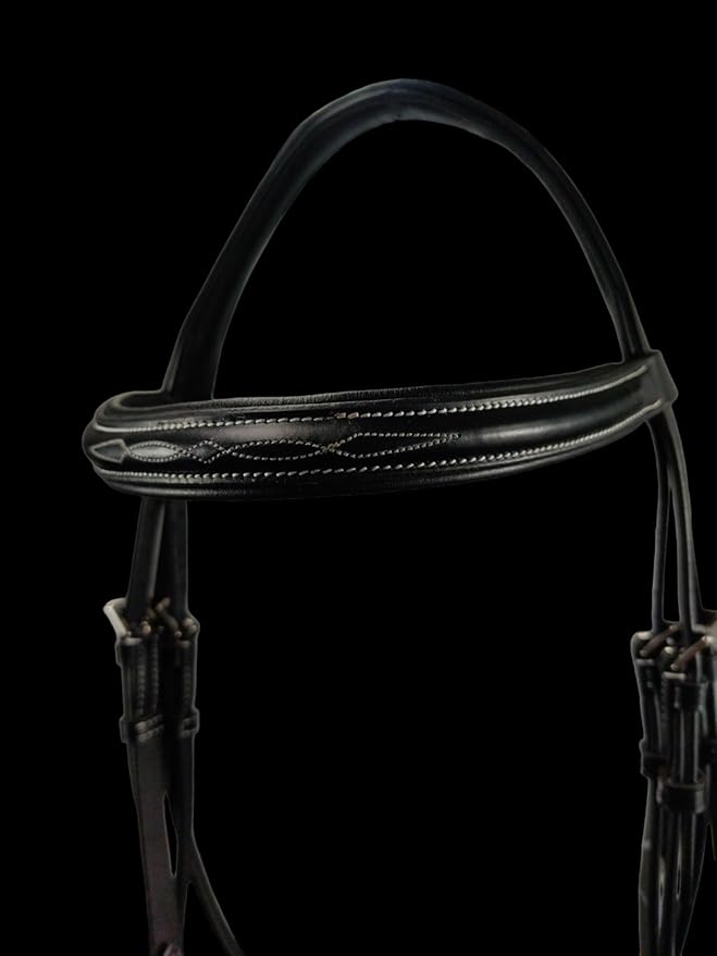 Hunter Bridle - Fancy Stitch with Removable Flash – Anatomical Padded Crown, Classic Hunter Style