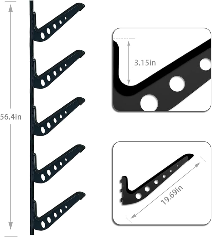 ShouRong Snowboard Wall Mount, Adjustable 5/6 Board Surfboard Rack, Surfboard Wall Hangers for Surfboard, Wakeboard, and Snowboard Storage at Home or Garage