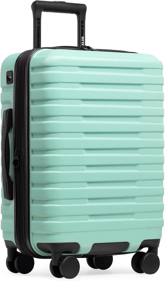 U.S. Traveler Boren Expandable Hardside Rugged Travel Luggage with 8 Spinner Wheels, Mint, Carry-on 22-Inch