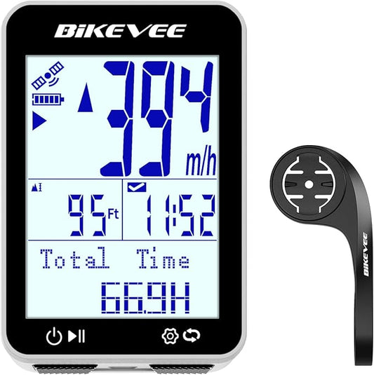 GPS Bike Computer Wireless Bicycle Speedometer Odometer 9 Languages Auto Backlight Auto Start Stop IPX7 Waterproof 2.4 Inch LCD Supports MPH KMH