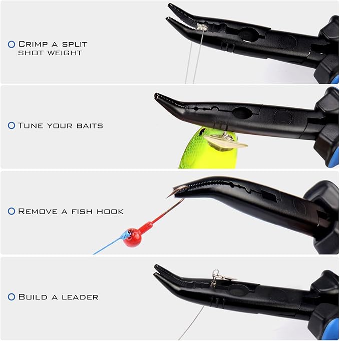 KastKing Intimidator Fishing Pliers, Corrosion Resistant Polymer Coated Fishing Tools, Tungsten Carbide Cutters, Saltwater Resistant Fishing Gear