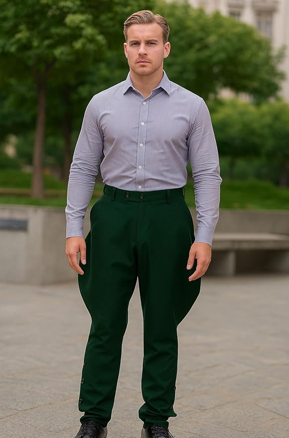ThePirateDressing Steampunk Victorian Cosplay Costume Mens Archibald Jodhpur Pants Trousers