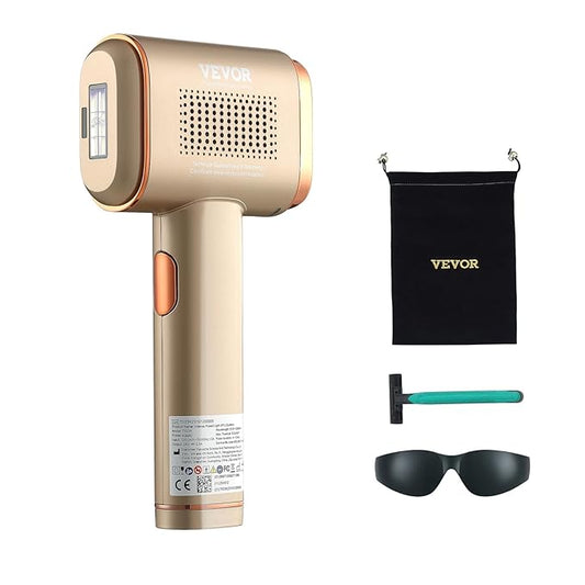 VEVOR Intense Pulsed Light (IPL) System Hair Removal, IPL Hair Removal for women and men, Permanent Sapphire Cooling Hair Removal Device for Nearly Painless Home Use, Auto/Manual Modes