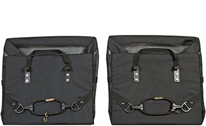 Bushwhacker Omaha Bicycle Grocery Panniers – Foldable Bike Rack Bags & Basket for Groceries – Easy 3-Point Mounting System – Pair of Rear Bags for Shopping and Cycling Commuting