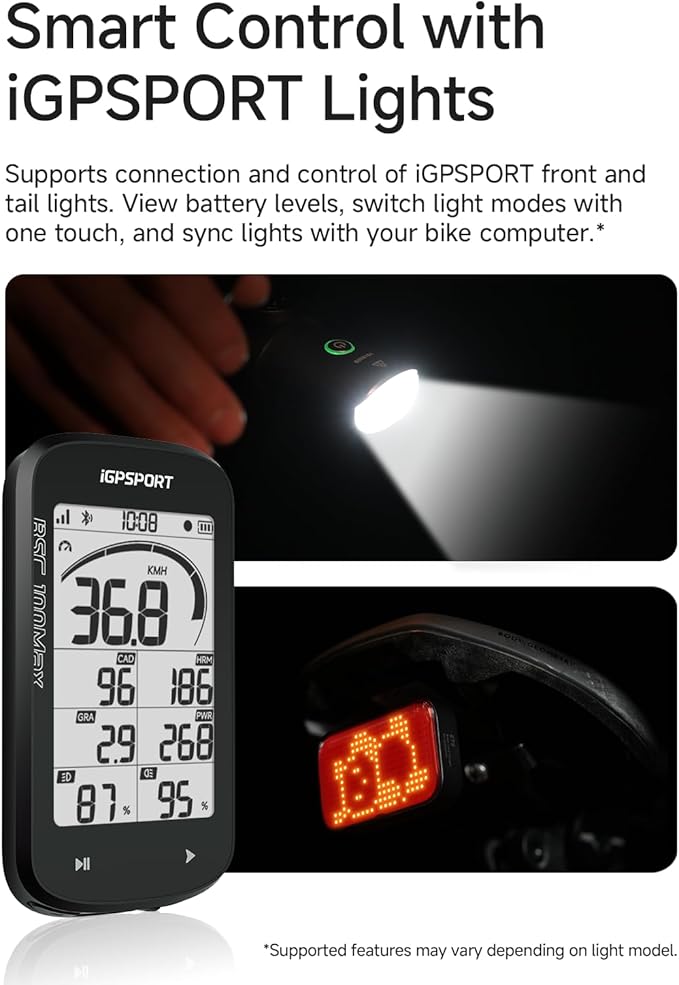 iGPSPORT BSC100MAX GPS Bike Computer, 3'' Screen Auto Start/Stop Custom Data 40H Waterproof Bicycle Computer Wireless