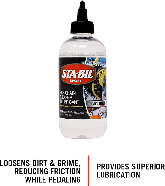 STA-BIL SPORT Bike Chain Cleaner & Lubricant - Prevents Rust on Chains, Cables, and Derailleurs, Premium Lubricant, Easy to Apply, Preserves Bike Chains, 8oz (22406)