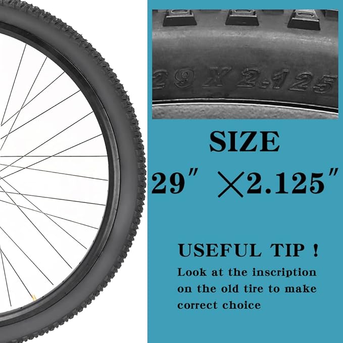 SIMEIQI 2 Pack 20"x2.125"/ 26"x2.1"/ 29"x2.125" Inch Bike Tire with 2 Levers for Mountain Foldable Replacement Beach Bicycle Tires