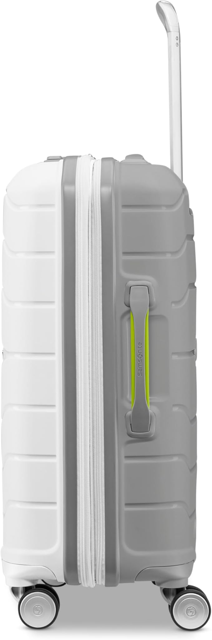 Samsonite Freeform 2ピース荷物セット - 機内持ち込み＆大型受託手荷物 デュアルスピナーホイール - 丈夫なポリプロピレン製ハードシェル - TSAロック、航空会社承認 - 拡張可能なハードシェル - ホワイト/グレー