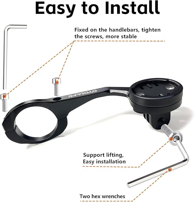 S5 Out Front Mount Aluminum Compatible with Garmin Edge Bike Computer, XOSS, iGPSPORT, Left Right Double-Edged Cycling Handlebar 1.25''/ 31.8mm