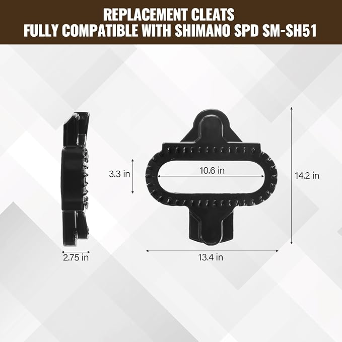 SPD Cleat/Bike Cleats - Compatible with Shimano SPD SM-SH51 & Look X-Track Pedals - for Indoor Cycling, Spinning & Mountain Biking Shoes - Easy Release, High Stability, Includes Allen Wrench