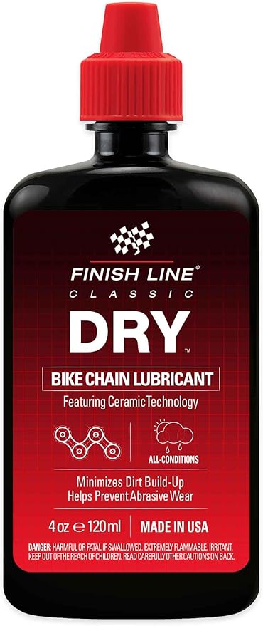 Finish Line Dry Bike Chain Lube – Ceramic Dry-Film Lubricant – Dirt & Dust Resistant