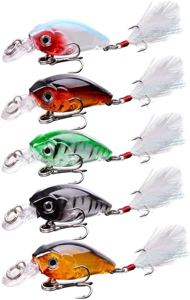 Aorace Fishing Lures Kit Mixed Including Minnow Popper Crank Baits with Hooks for Saltwater Freshwater Trout Bass Salmon Fishing