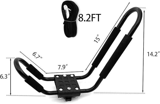 Taelakeni 1 Pairs Kayak Carrier Roof Racks, Universal Cars Kayak Canoe Roof Rack for SUV, Jeeps