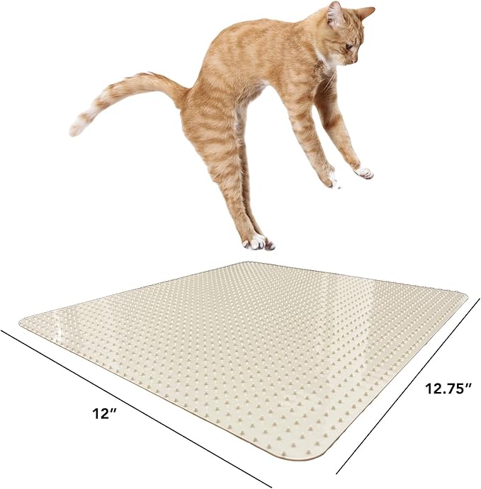 RESILIA Counter Top Protector Pet Deterrent Tiles - Pet-Free Training Mat, for Cats, Dogs, Rabbits, Indoor and Outdoor Use, Beige Color, 12 Inches x 12.75 Inches, 4 Pack