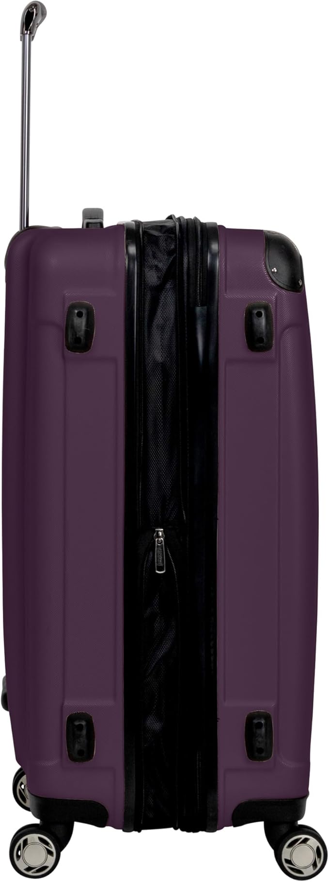 Kenneth Cole REACTION Renegade Luggage Expandable 8-Wheel Spinner Lightweight Hardside Suitcase, Midnight Plum, 24-Inch Checked