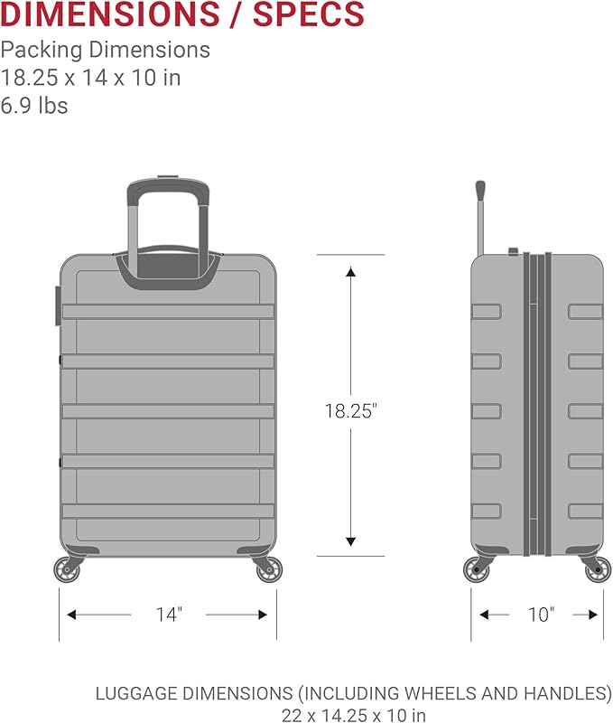 SwissGear 7366 Signature Hardside Expandable Luggage with Spinner Wheels, TSA Lock, Cup-Holder, Evening Haze, Carry-On 19-Inch