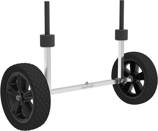 GanFindX Heavy Duty Kayak Cart | Adjustable Foldable Trolley with Durable Wheels, Portable Kayak Transport Cart, Tie-Down Straps