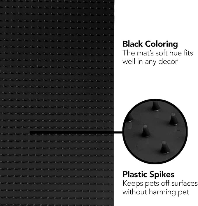 RESILIA Furniture Protector Pet Deterrent Tiles - Pet-Free Training Mat, for Cats, Dogs, Rabbits, Indoor and Outdoor Use, Black, 21 Inches x 19 Inches, 4 Pack