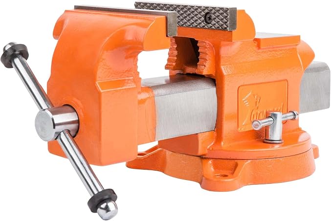 Forward 30404 4 Inch Bench Vise Heavy Duty with Anvil and 360° Swivel Base