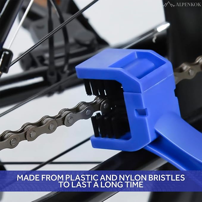 Motorcycle Chain Brush – Durable Plastic Motorcycle Chain Cleaning Kit with Brush and Three-Sided Nylon Bristles for Fast and Effective Maintenance – Supports Smooth Pedaling and Precise Gear Shifting