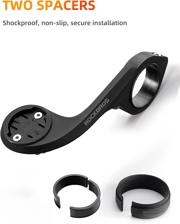 ROCKBROS Out Front Mount Compatible with Garmin, iGPSPORT - Bike Handlebar 1.26’’-1.38’’/ 32-35mm