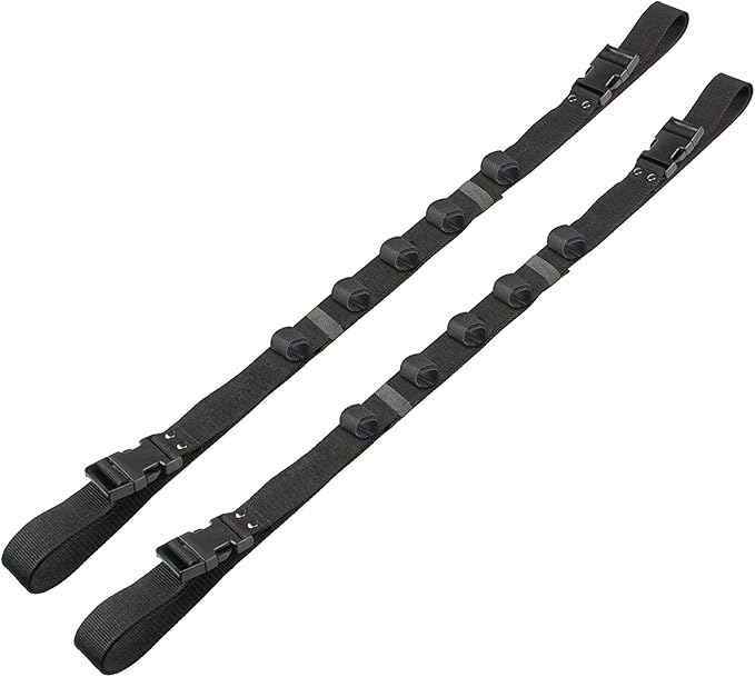 Aventik 2 Pack Car Fishing Rod Holder Adjustable Fishing Pole Holder Belt Straps, Vehicle With 4 Handle Fishing Pole Rack Fishing Rod Rack Carrier for Car SUV Van Truck(Black)