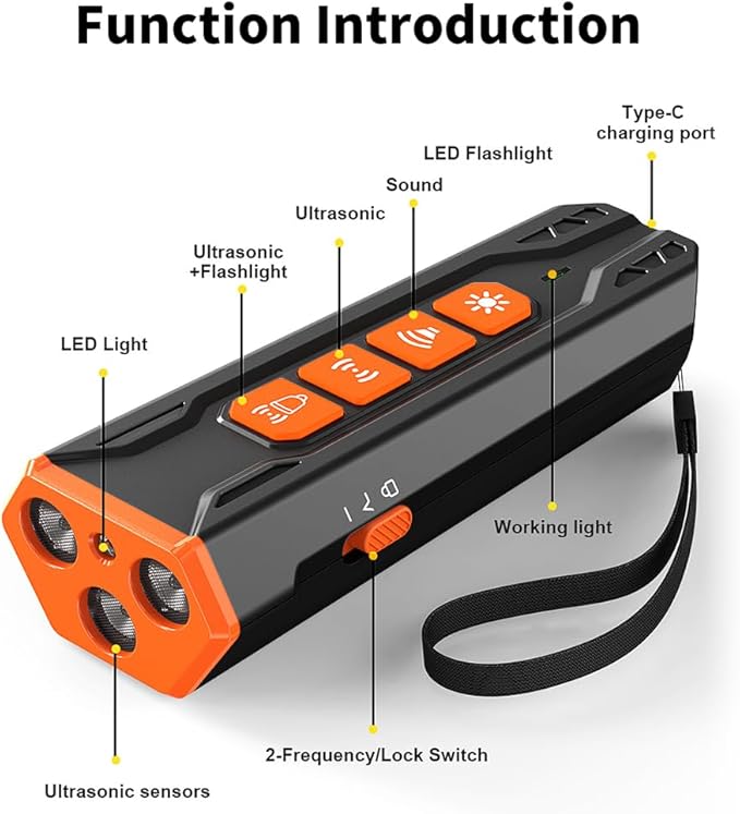 2025 Upgraded Dog Bark Deterrent Device - Anti Barking Devices for Dogs, Indoor Outdoor Use Rechargeable, Safe for Dogs & Humans, Portable No More Barks Ultrasonic Dog Training Device