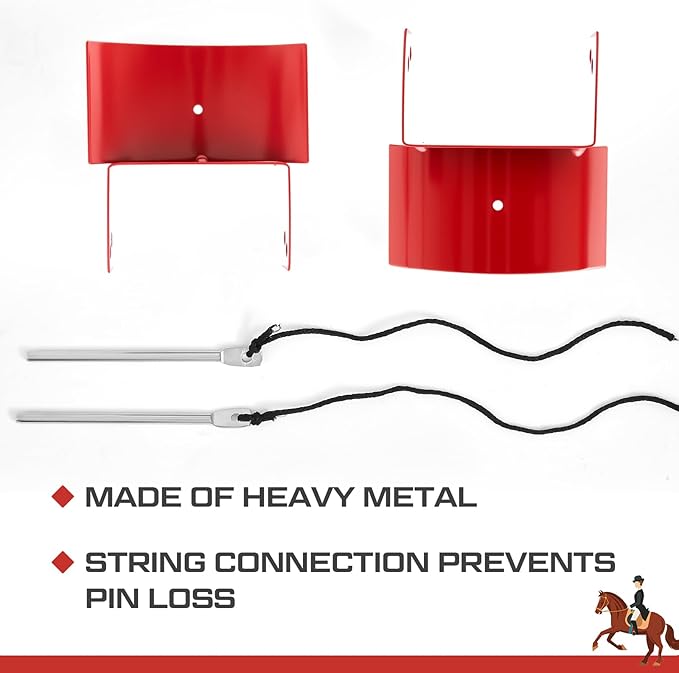 Abbylike 4 Pairs (8 Pieces) Jump Cups Metal Horse Jump Cups with Pin Fits Standards Uprights, Lightweight Durable for Hobby Horse Jumper Equestrian Activities
