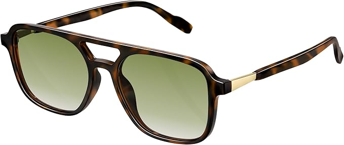 Retro Aviator Sunglasses for Women Men:Polarized Trendy Vintage 70s Rectangle Womens Shades Sun Glasses UV Protection