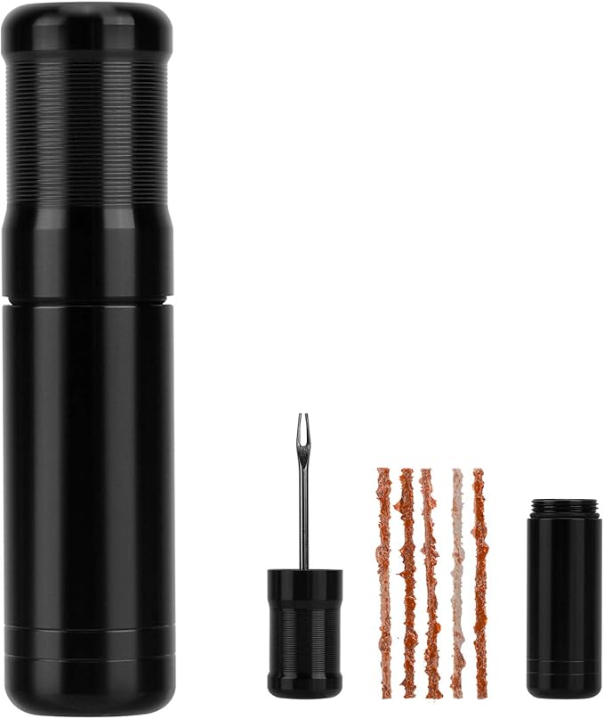 Oumers Tubeless Bike Tire Repair Tool Kit, Bike Tire Punctures with 5PCS Bacon Strips Plus Insertion Tool Tire Repair Fork Reamer