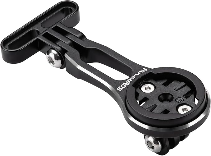 ROCKBROS Bike Computer Mount Adjustable Out-Front Bicycle Computer Mount Aluminum Integrated Cycling Computer Mount Compatible with Garmin, Bryton, Go Pro for Handlebar Clamp Diameter up to 4 cm