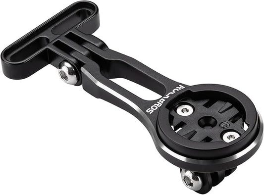 ROCKBROS Bike Computer Mount Adjustable Out-Front Bicycle Computer Mount Aluminum Integrated Cycling Computer Mount Compatible with Garmin, Bryton, Go Pro for Handlebar Clamp Diameter up to 4 cm